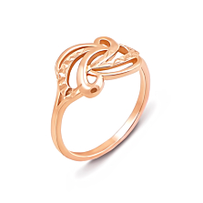 Золотое кольцо с алмазной гранью. Артикул 12500 с