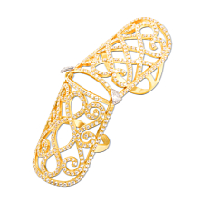 Золотое кольцо-бандаж с фианитами. Артикул 12685/eu