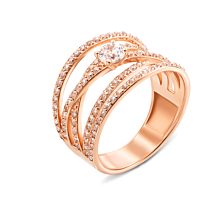 Золотое кольцо с фианитами. Артикул 12941с