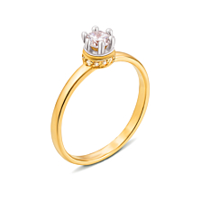 Золотое кольцо с фианитами. Артикул 13011/eu c