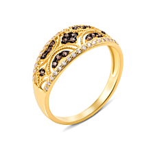 Золотое кольцо с фианитами. Артикул 13025/eu цв