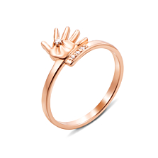 Золотое кольцо «Ладошка» с фианитами. Артикул 13099 п