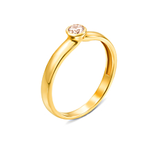 Золотое кольцо с фианитом. Артикул 13101/eu