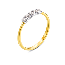 Золотое кольцо с фианитами. Артикул 13104/eu