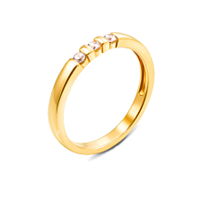 Золотое кольцо с фианитами. Артикул 13112/eu