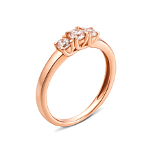 Золотое кольцо с фианитами. Артикул 13124