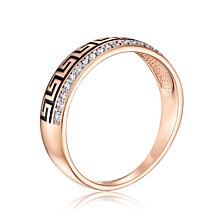 Золотое кольцо с эмалью и фианитами. Артикул 13326/01/1/627