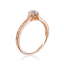 Золотое кольцо с фианитами S​ Zirconia. Артикул 12181/SW