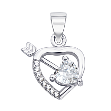 Серебряная подвеска «Сердце» с фианитами. Артикул 1PE45235-P