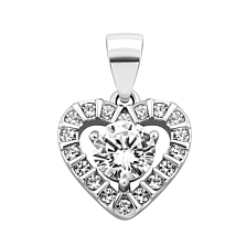 Серебряная подвеска Сердце с фианитами. Артикул UG51PE78502