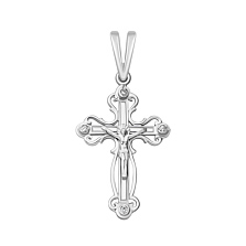 Срібний хрестик. Розп'яття Христове. Артикул UG52-0087.0.2