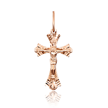 Золотой крестик с алмазной гранью. Артикул 30344-2/01/2 (30344/е)