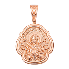 Золота підвіска-іконка Божої Матері «Семистрільна». Артикул 31449