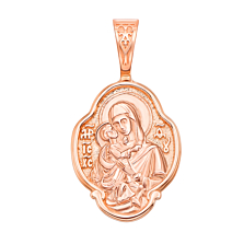 Золотая подвеска-иконка Божией Матери «Владимирская». Артикул 31464