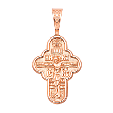 Золотий хрестик. Розп'яття Христа. Володимирська ікона Божої Матері. Артикул 31493
