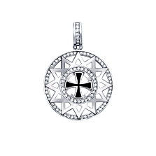 Серебряная подвеска «Звезда Эрцгаммы» с фианитами и эмалью. Артикул с31506