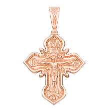Золотой крестик. Распятие Христа. Икона Божией Матери «Казанская». Артикул 31528