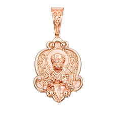 Золотая подвеска-иконка «Св. Николай Чудотворец». Артикул 31533
