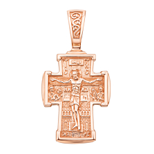Золотой крестик. Распятие Христа. Николай Чудотворец. Артикул 31536