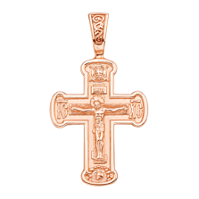 Золотой крестик. Распятие Христа. Икона Божией Матери «Казанская». Артикул 31546