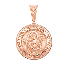 Золотая подвеска-иконка Божией Матери «Владимирская». Артикул 31564