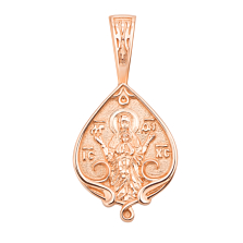 Золотая подвеска-иконка Божией Матери «Знамение». Артикул 31629