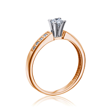 Золотое кольцо с бриллиантами. Артикул 52224/4