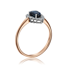 Золотое кольцо с сапфиром и бриллиантами. Артикул 52285/1.25сап