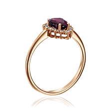 Золотое кольцо с рубином и бриллиантами. Артикул 52285/1.25рубS