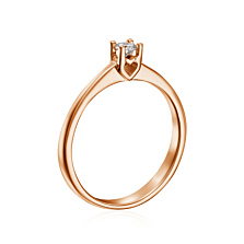 Золотое кольцо с бриллиантом. Артикул 52430/3