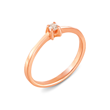 Золотое кольцо с бриллиантом. Артикул 52502/2,5