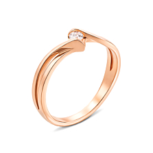 Золотое кольцо с бриллиантом. Артикул 52580/2.75
