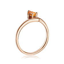 Золотое кольцо с цитрином. Артикул 530116/ц