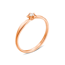 Золотое кольцо с бриллиантом. Артикул 53086/2.5