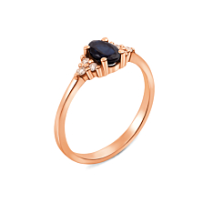 Золотое кольцо с сапфиром и бриллиантами. Артикул 53104/1.5 сап