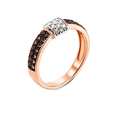 Золотое кольцо с бриллиантами. Артикул 53228/1.25к