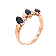 Золотое кольцо с бриллиантами и сапфирами. Артикул 53347/1.5 сап S