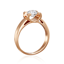 Золотое кольцо с бриллиантом. Артикул 53516/01/0/8038