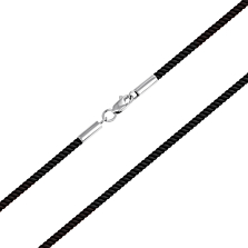 Ювелірний шнурок зі срібним замком. Артикул UG55537-РПл.ш.м.ч