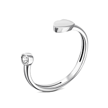 Фаланговое серебряное кольцо с фианитом. Артикул UG581704б