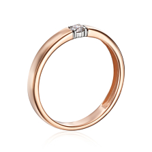 Золотое кольцо с бриллиантом. Артикул 880570