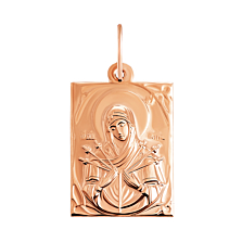 Золота підвіска-іконка Божої Матері Семистрільна. Артикул UG5л013