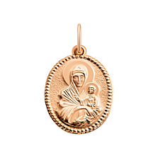Золота підвіска-ікона Божої Матері. Артикул UG5и046