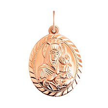 Золота підвіска-іконка Божої Матері Казанської. Артикул UG5л048