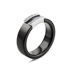 Серебряное кольцо с керамикой и фианитами. Артикул К2ФК/1012-17