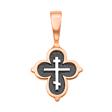 Срібний восьмикінечний православний хрестик з позолотою і чорнінням. Артикул с31423/2