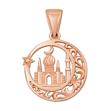 Золота підвіска «Мечеть з півмісяцем». Артикул 3729