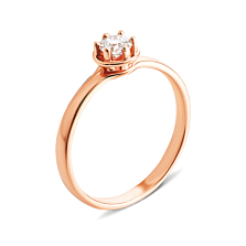 Золотое кольцо с фианитом S​ Zirconia. Артикул UG5КД4095Sw
