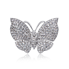 Срібна брошка «Метелик» з фіанітами. Артикул B01316-SH/12/1
