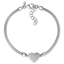 Срібний браслет «Серце» без вставки. Артикул BCPXX000124-B/12